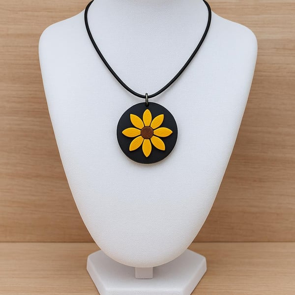 Handmade Polymer Clay Pendant Necklace, Colourful Artisan Boho Jewelry