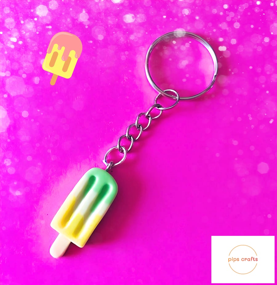 Fun Green Ice Lolly Keyring, Accessories, Keychain, Quirky Gift, Secret Santa