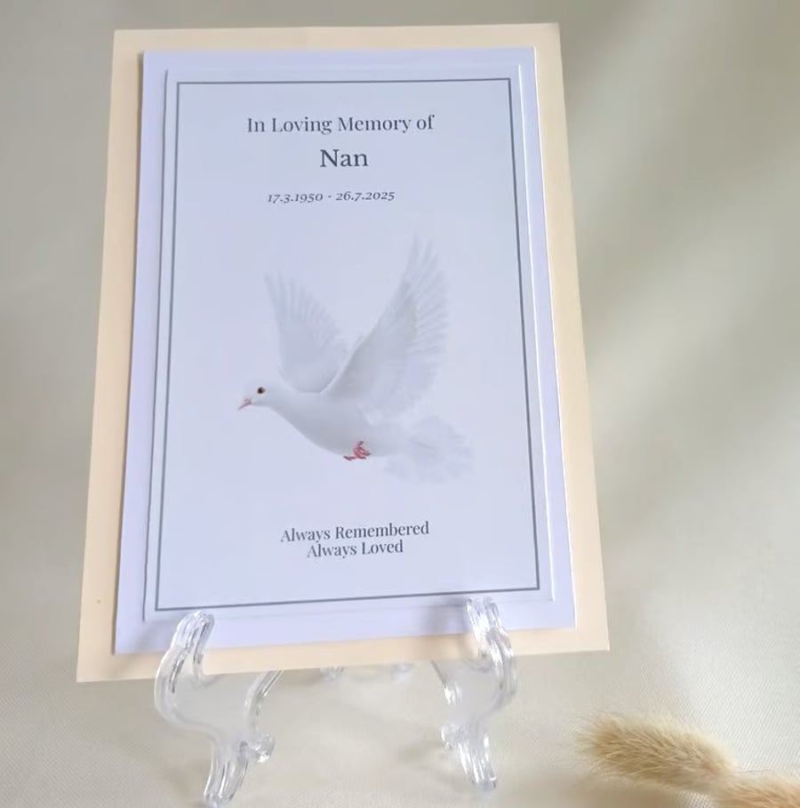 Personalised Memorial Keepsake Card, In Loving Memory Gift, Remembrance Keepsake