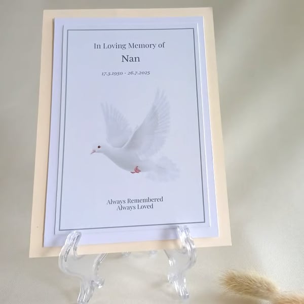 Personalised Memorial Keepsake Card, In Loving Memory Gift, Remembrance Keepsake
