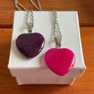 Gemstone heart pendant necklace 
