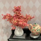 Dolls house vase and flowers 12th scale miniature decor