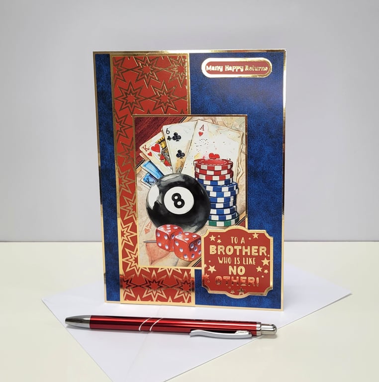 Brother Birthday Card - Many Happy Returns - Poker Games Night