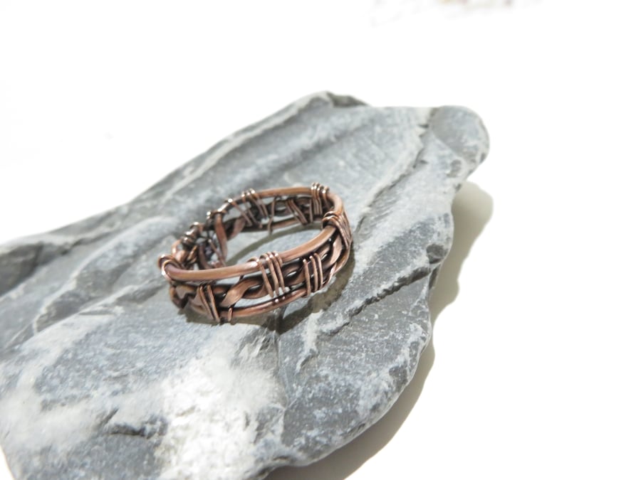 Unisex Copper Ring Size S