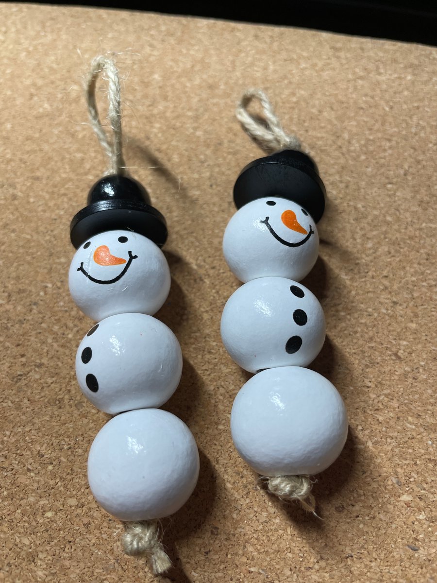 Wooden Hanging Snowmen