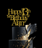 Happy Birthday Cake Topper, Custom Name and Age Cake Topper, 13th Cake Topper