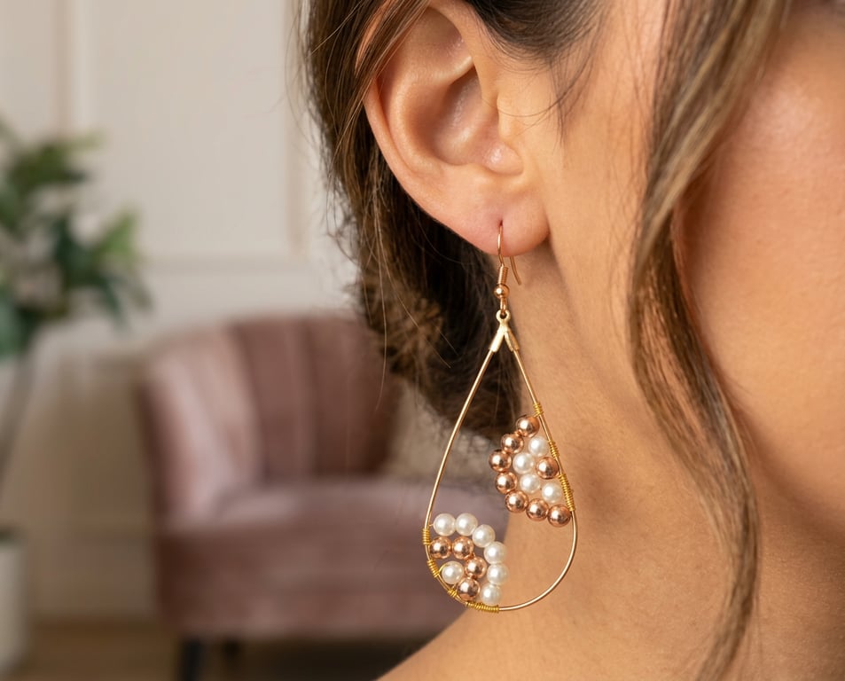 Teardrop Hoop Earrings Hand made