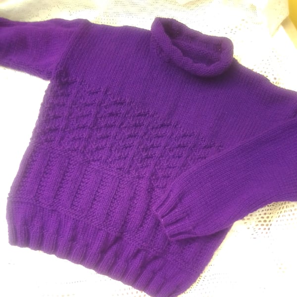 Children's Hand Knitted Patterned Jumper, Birthday Gift, Children's Clothes