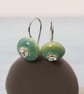 Silver and Ceramic Simple Hook Earrings - Image 3