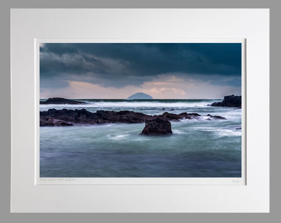 Ailsa Craig from Dunure, South Ayrshire, Scotland - A3 (50x40cm) Unframed Print