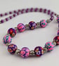 Pink and purple Fimo bead necklace - 1002629 - Image 2