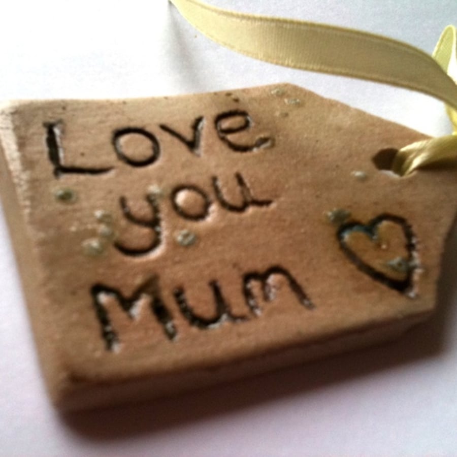 'Love You Mum' Ceramic Gift Tag