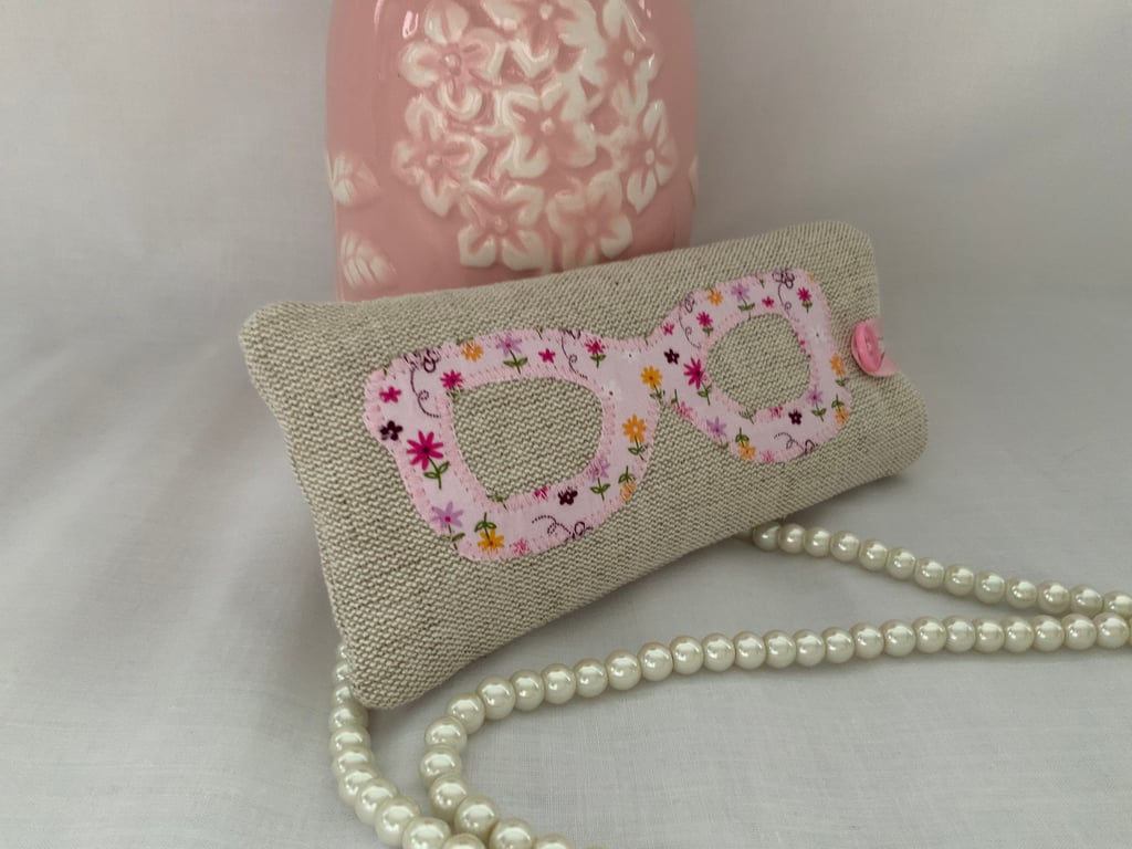 Perfectly Imperfect, Glasses Case, Sunglasses Case, Fabric Purse, Applique
