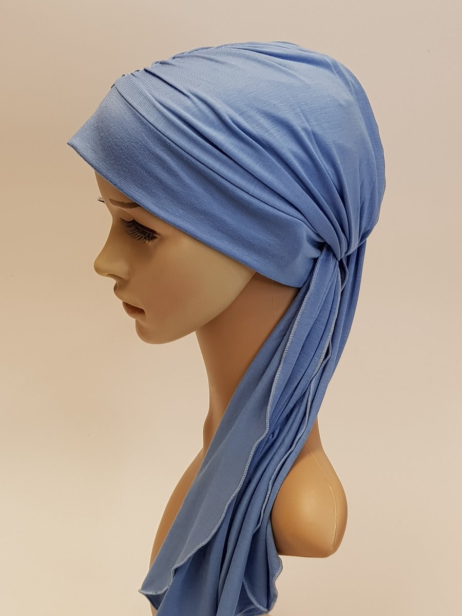 Chemo head covering, alopecia hair loss head wear, turban with ties