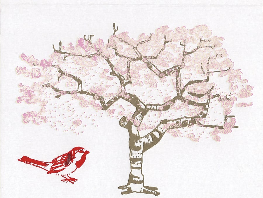 Cherry Tree - Greetings Card
