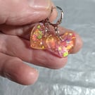 resin earrings 2 designs stars glitter dichroic and glitter flecks