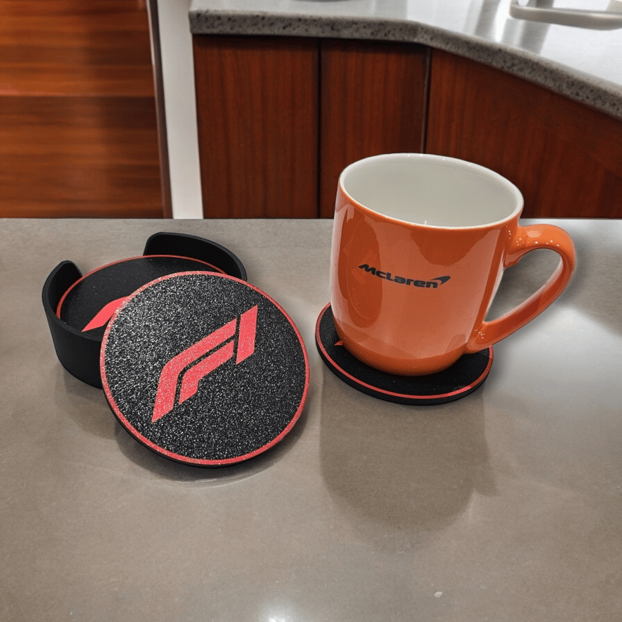 Formular 1 Logo Coaster & Holder , F1 Gift , F1 Accessories