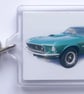 Ford Mustang Fastback 1969 - Keyring with 50x35mm Insert - Image 2