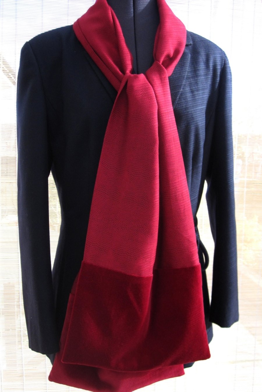  Unique Red Scarf, with red velvet 