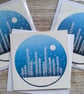 Tall Trees Minimalist Snow Handprinted Christmas Card - Image 5