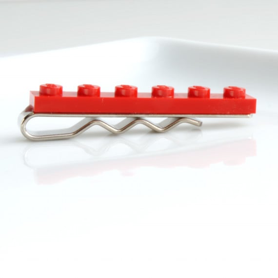 Red Lego Tie Clip for Weddings Fun & Special Occasions, more colours available