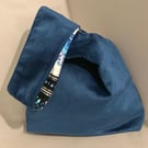 Japanese Knot Bag in Deep Blue Velour
