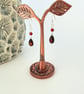 Sterling Silver Fused Glass and Agate Dangle Earrings - Image 3