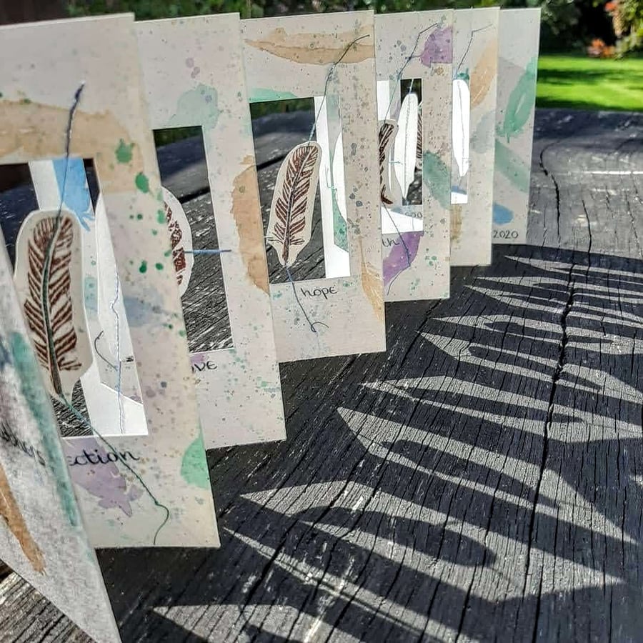 Feathers Concertina Book