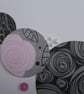 Large Birthday Card - Pink Floral Circles - Image 8