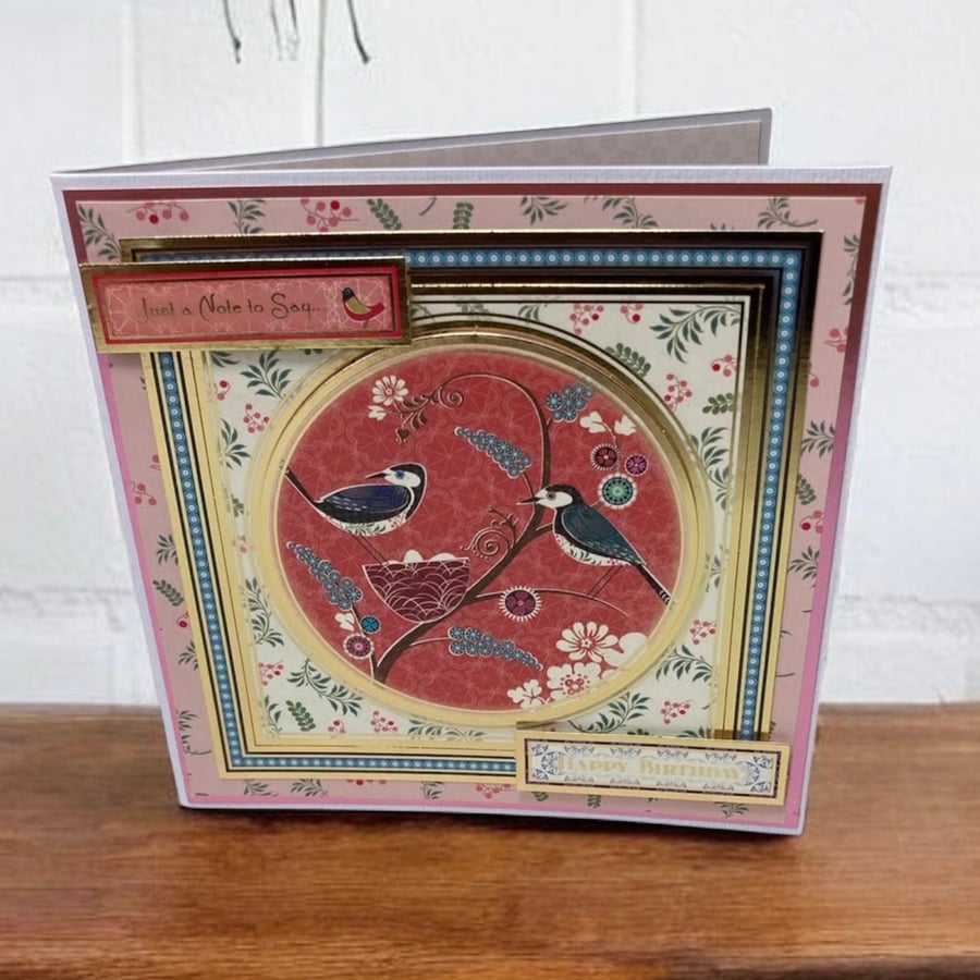 Birthday Card. Bird Birthday Card for him or her. Happy Birthday.