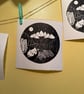 Perfectly Imperfect - Moonlit Mountains - original hand burnished lino print - Image 3