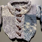 Unique boys Jacket 0 to 3 months in blue, grey off white.