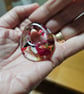 Fused Glass Teardrop Pendant - Large Eco multi colour - Image 2