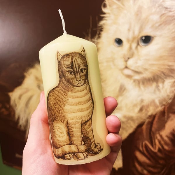 Ivory Medieval Cat Scented Candle 