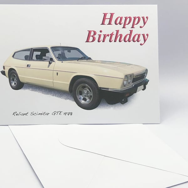 Reliant Scimitar GTE 1978 - Birthday, Anniversary, Retirement or Plain Card