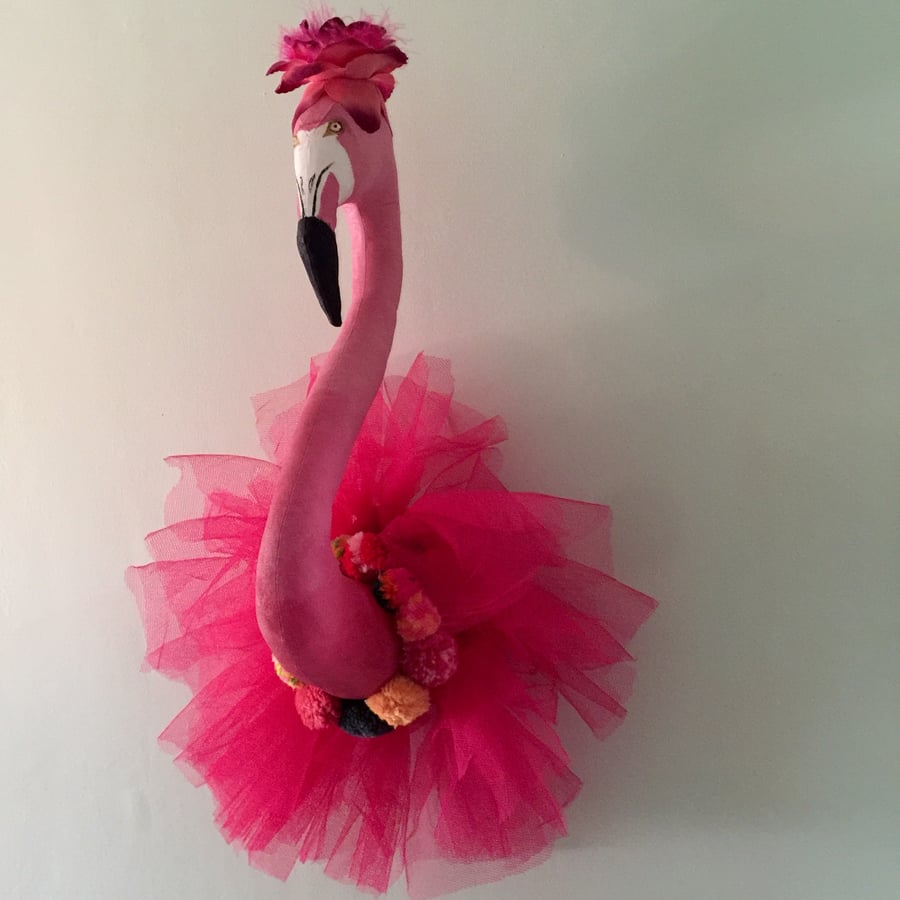 Flaming flamingo wall decoration