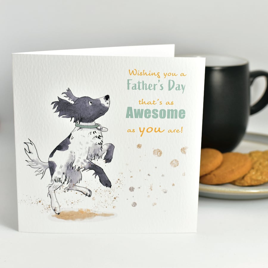 Father's Day Card, Dad, Grandad, Springer Spaniel, Working Dog, Gun Dog