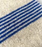 Soft caramel Infinity Scarf with Electric Blue ticking stripe - Image 3