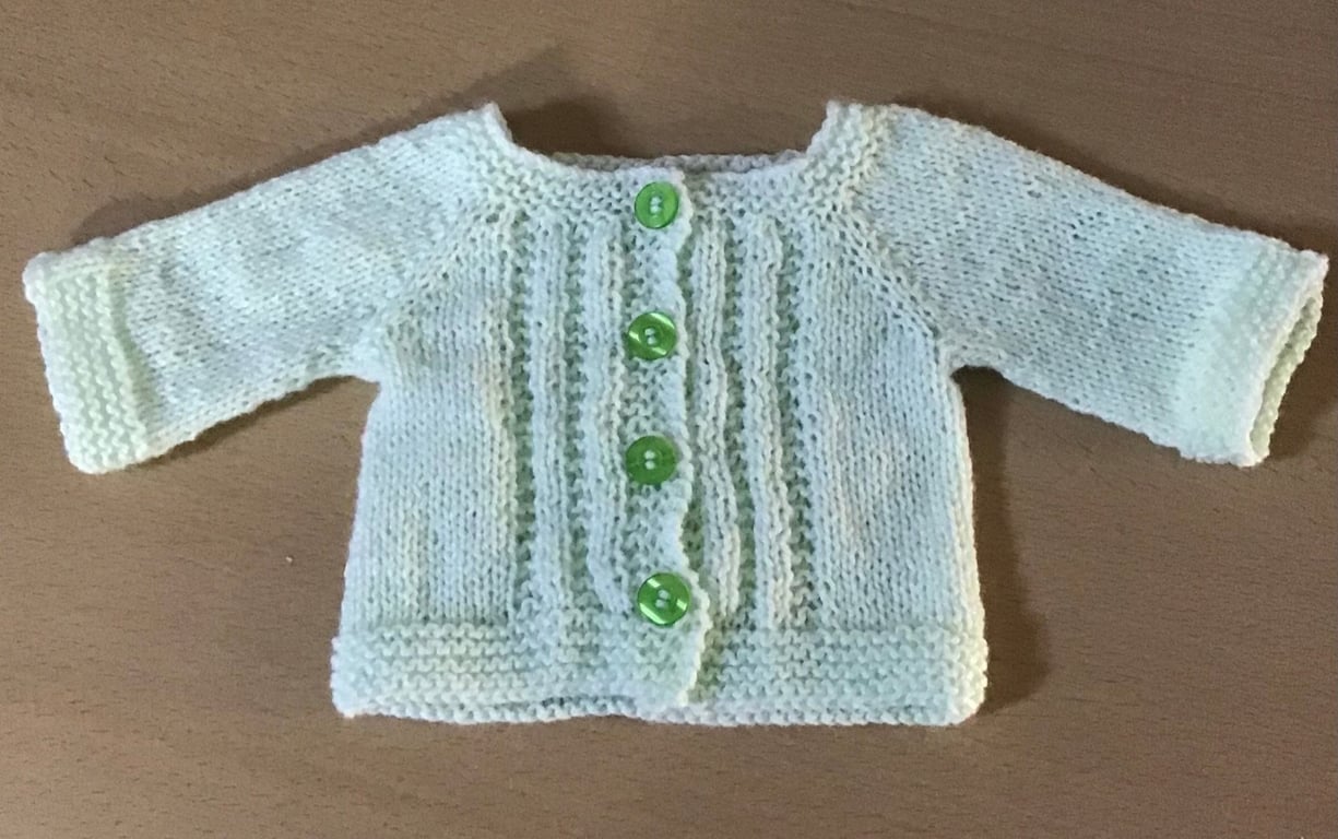 Mint green baby cardigan new born