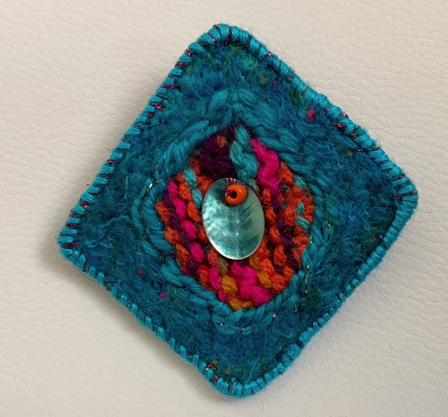 Sari Silk & Wool Brooch.