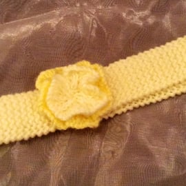 Girls knitted flower head band