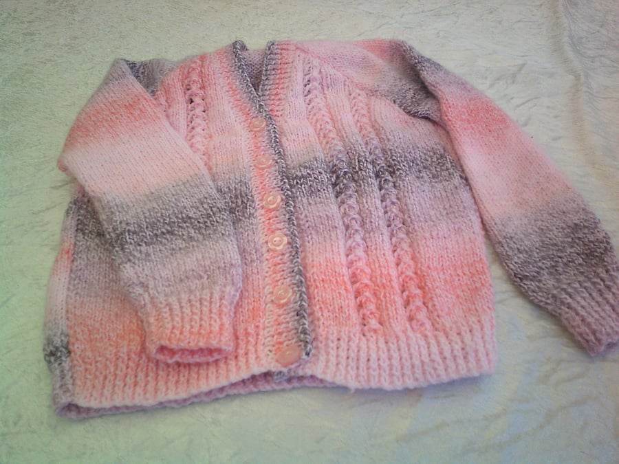 26 inch V Neck Cardigan with Lace Details