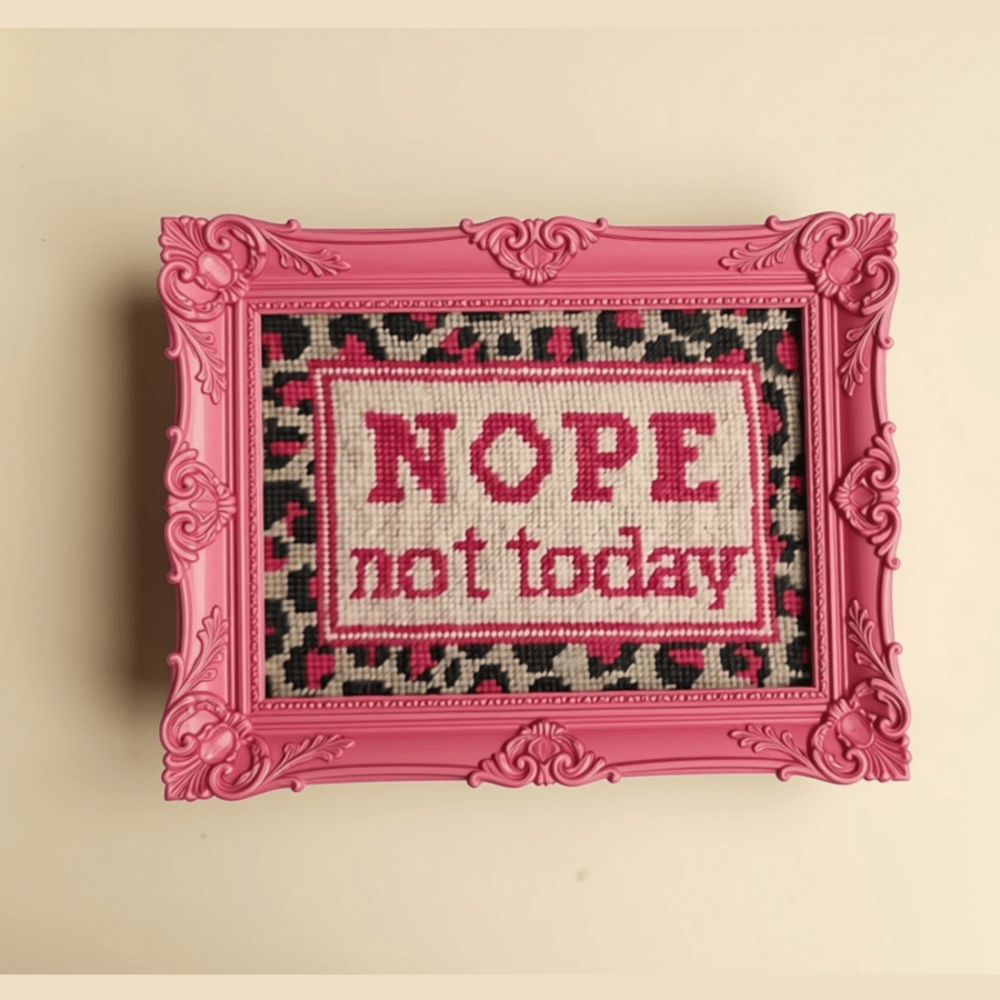 Modern Needlepoint Kit – Nope Not Today – Beginner Craft Kit