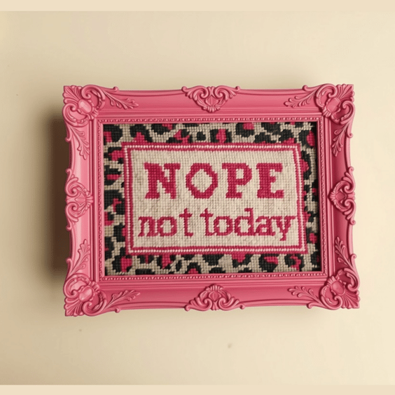 Modern Needlepoint Kit – Nope Not Today – Beginner Craft Kit