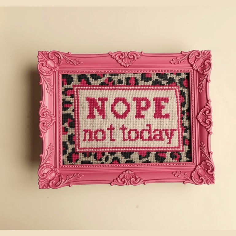 Modern Needlepoint Kit – Nope Not Today – Beginner Craft Kit