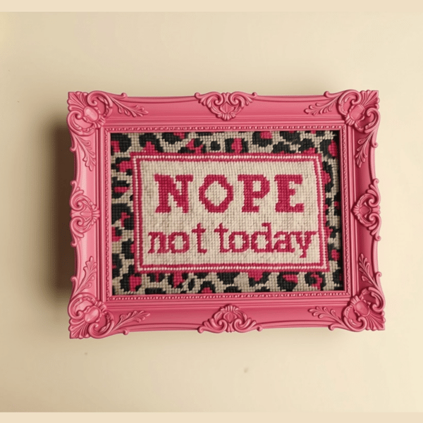 Modern Needlepoint Kit – Nope Not Today – Beginner Craft Kit