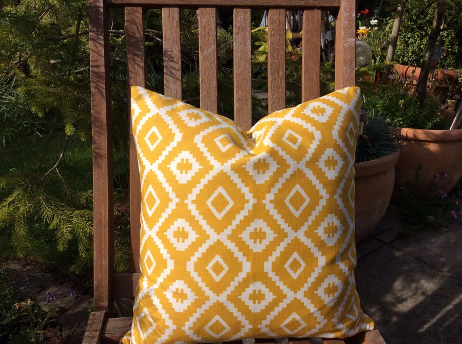 Yellow cushion cover 40cm by 40cm