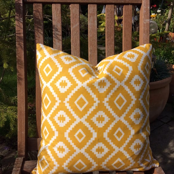 Yellow cushion cover 40cm by 40cm
