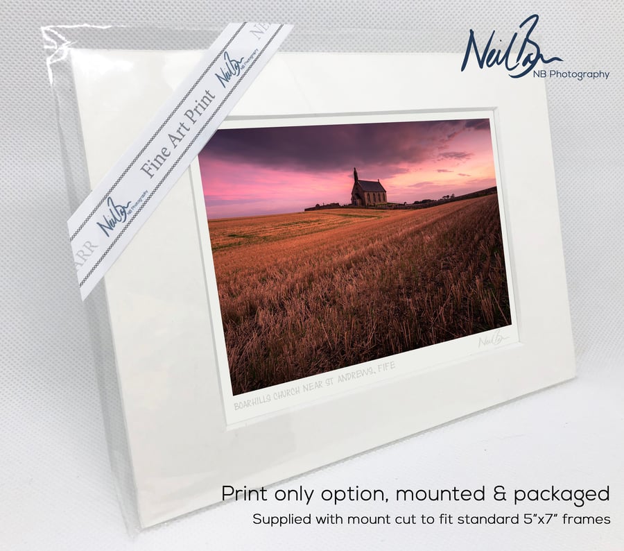 Boarhills Church Fife Scotland - A6 (7" x 5") Unframed Print