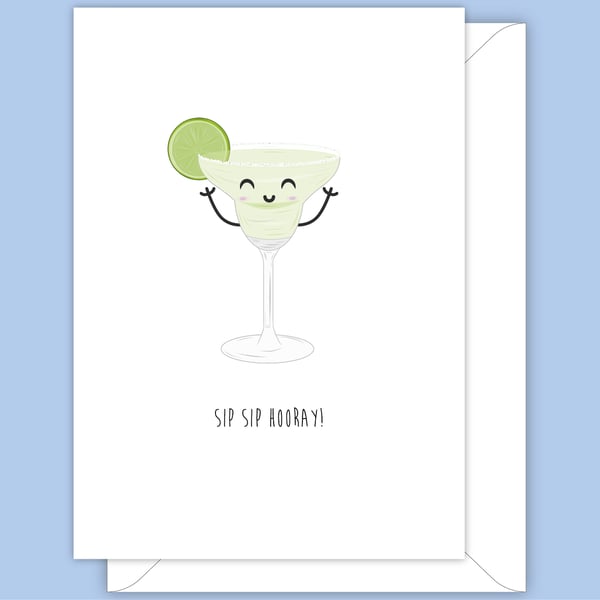 Funny Party Card, Sip Sip Hooray